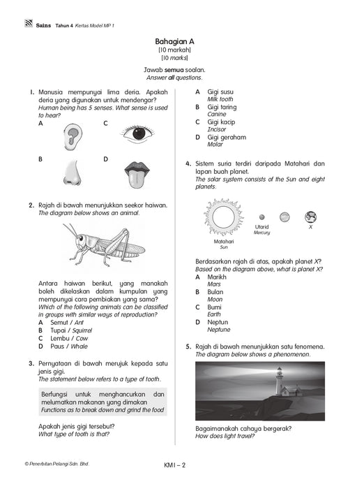 Skor A Kertas Model Matriks KSSR 2026 Tahun 4 / Year 4