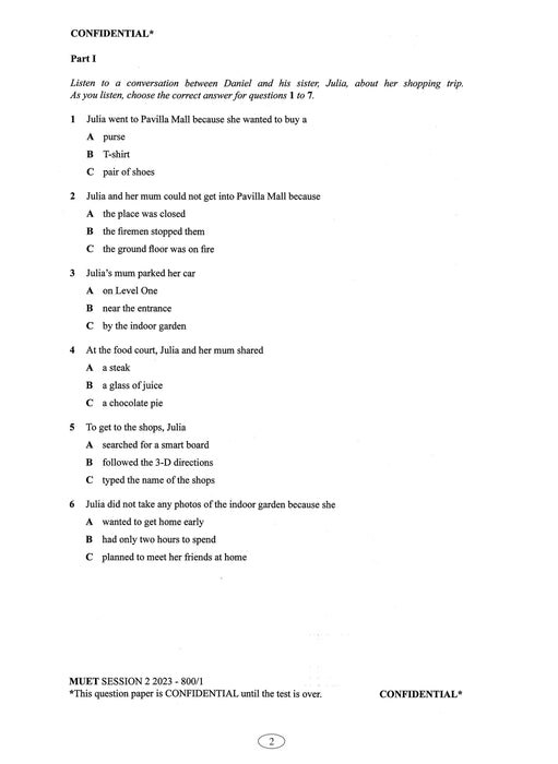 Collection of MUET Paper 2023