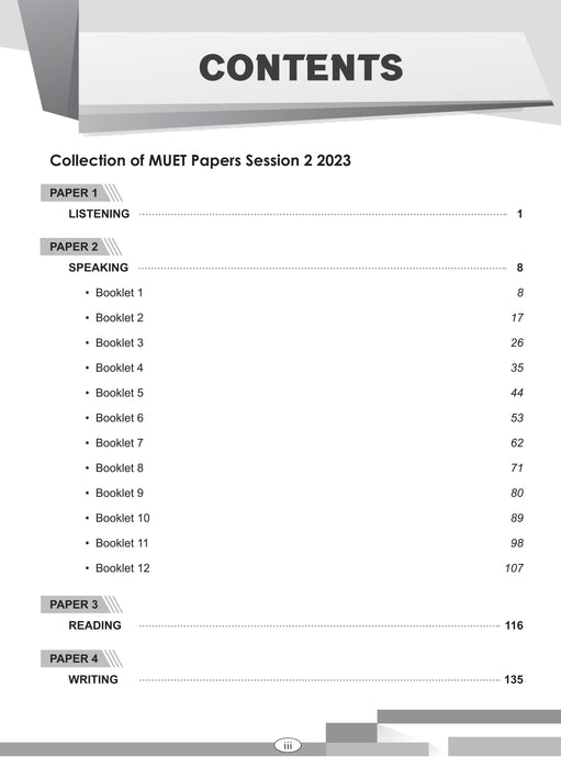 Collection of MUET Paper 2023
