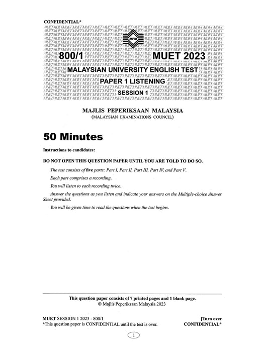 Model Answers for MUET Actual Exam Papers