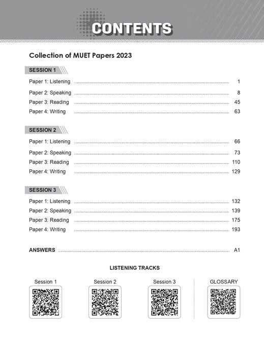 Model Answers for MUET Actual Exam Papers