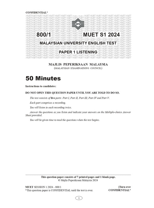 Model Answers for MUET Actual Exam Papers