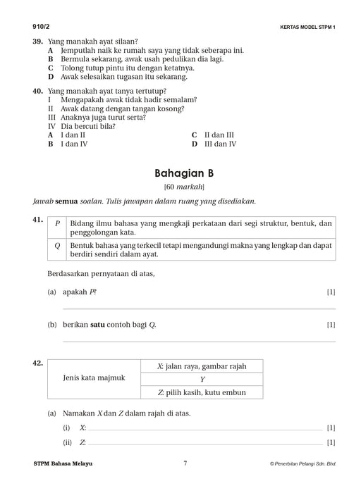 Skor A Kertas Model STPM 2026 Semester 2