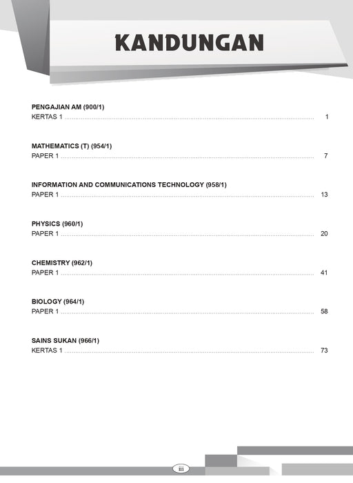 Koleksi Kertas Soalan STPM 2023 Jurusan Sains