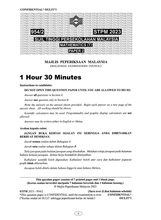 Koleksi Kertas Soalan STPM 2023 Jurusan Sains