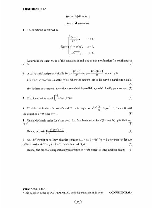 Koleksi Kertas Soalan STPM 2024 Jurusan Sains