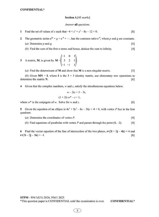 Koleksi Kertas Soalan STPM 2024 Jurusan Sains