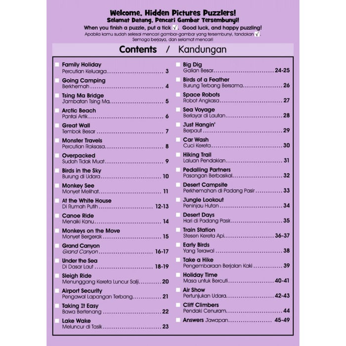 Highlights Hidden Pictures Gambar Tersembunyi Favourite Travel Puzzles