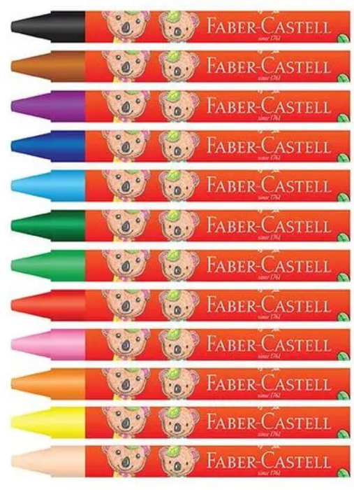 Faber-Castell Wax Crayon Colours Clamshell