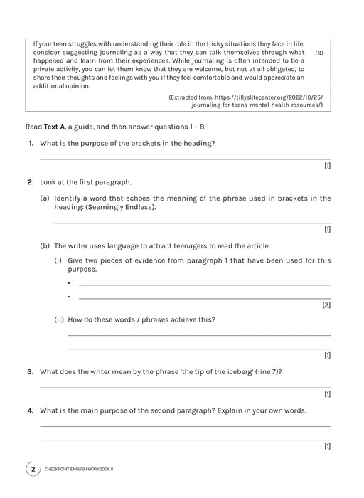 Cambridge Lower Secondary Checkpoint English