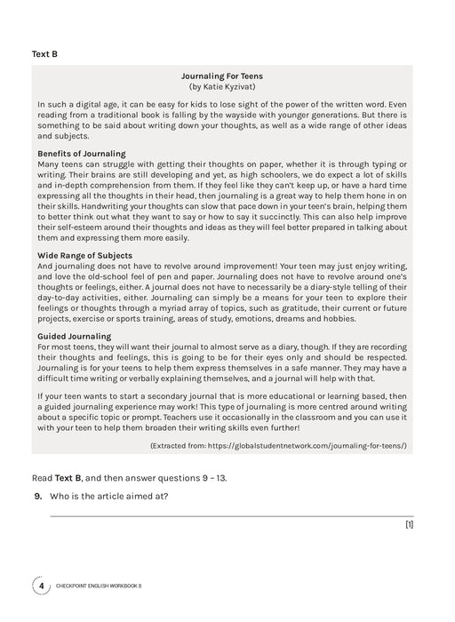 Cambridge Lower Secondary Checkpoint English