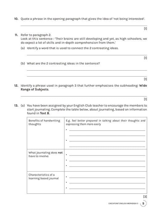 Cambridge Lower Secondary Checkpoint English