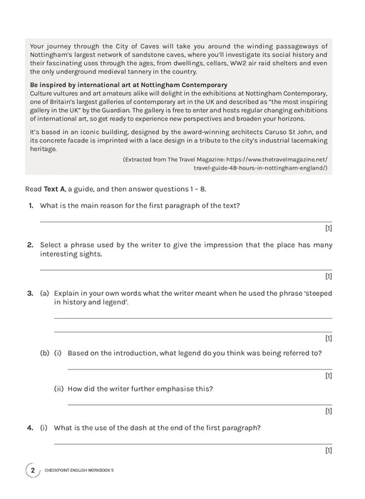 Cambridge Lower Secondary Checkpoint English