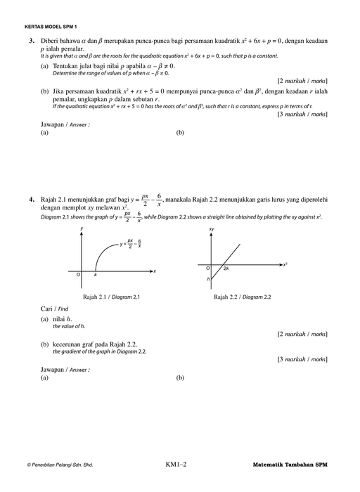 Skor A+ SPM Kertas Model 2024 Matematik Tambahan