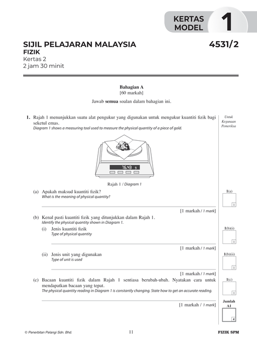 Skor A+ SPM Kertas Model 2024 Fizik