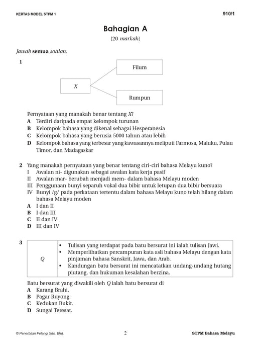 Skor A Kertas Model STPM 2023 Semester 1