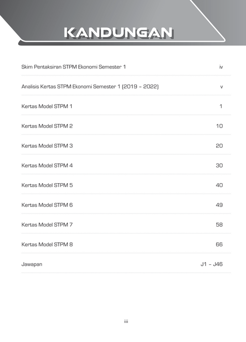 Skor A Kertas Model STPM 2023 Semester 1