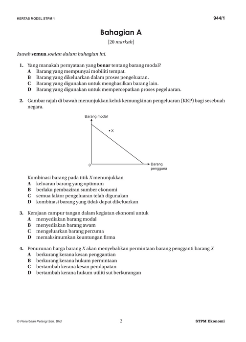 Skor A Kertas Model STPM 2023 Semester 1
