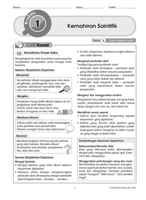 Praktis Prestasi UASA 2024 Sains Tahun 4