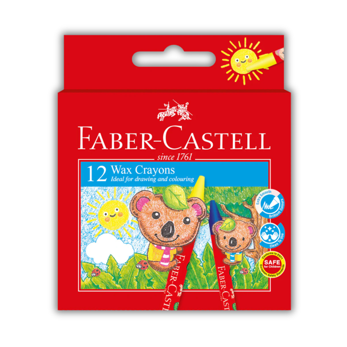 Faber-Castell Wax Crayon Colours Clamshell