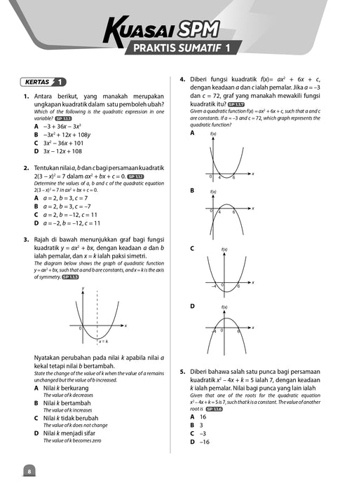 Kuasai PBD 2024 Matematik Tingkatan 4