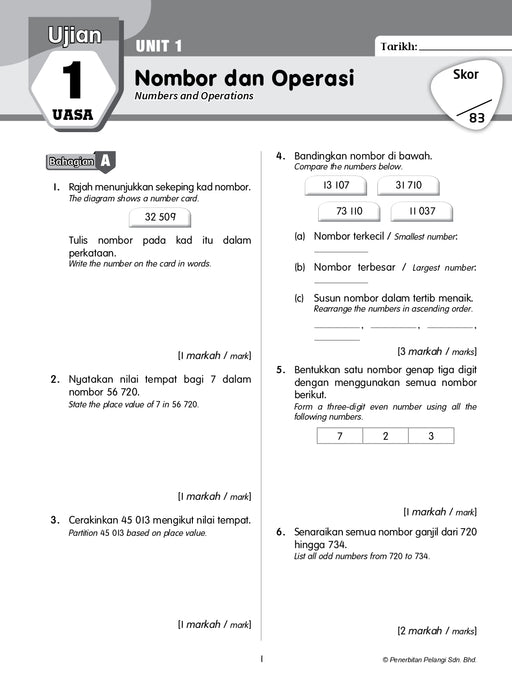 Get Ready! UASA KSSR 2024 Matematik/Mathematics Tahun 4