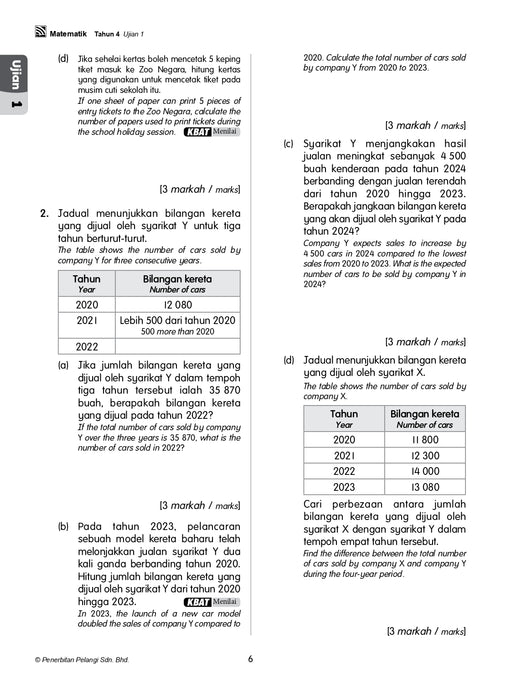 Get Ready! UASA KSSR 2024 Matematik/Mathematics Tahun 4