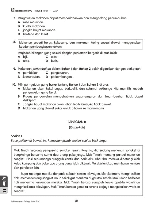 Get Ready! UASA KSSR 2024 Bahasa Melayu Tahun 5