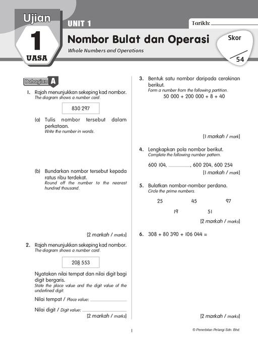 Get Ready! UASA KSSR 2024 Matematik/Mathematics Tahun 5