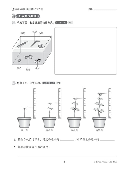 Praktis Topikal KSSR 2024 青苗单元练习 4 年级 科学 Sains