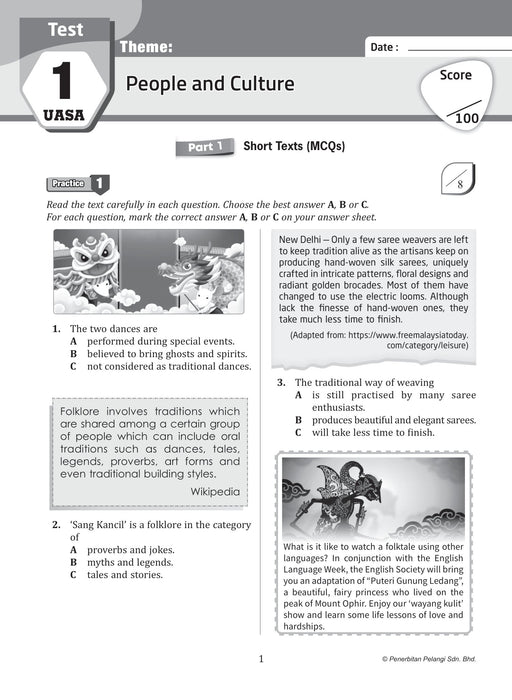 Get Ready! UASA 2024 English Paper 1 Form 3