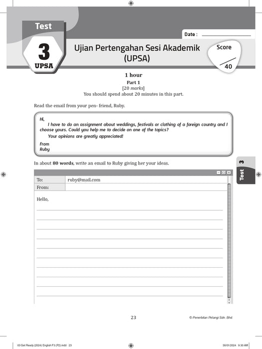 Get Ready! UASA 2024 English Paper 2 Form 3