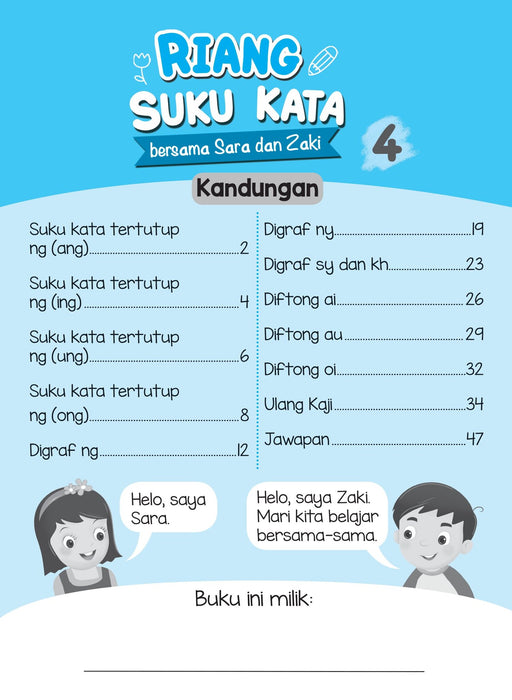 Riang Suku Kata bersama Sara dan Zaki Buku 4