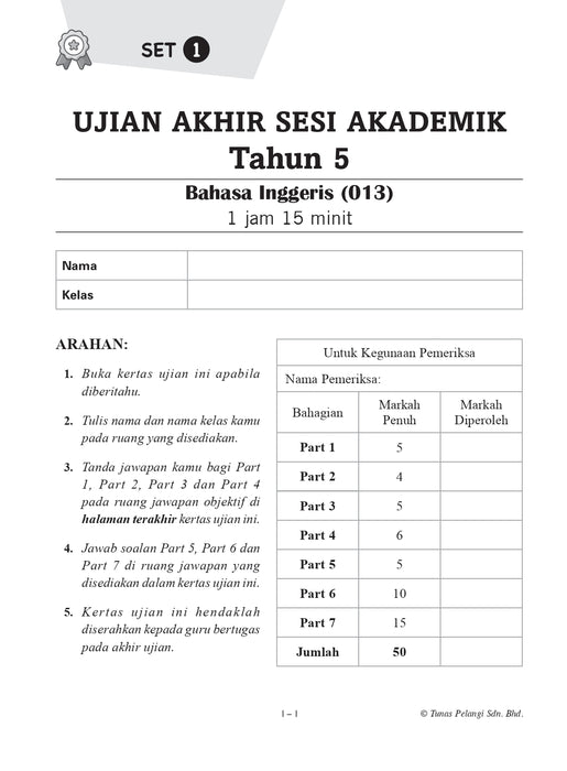 Juara UASA 2026 状元试卷 Tahun 5 年级 5