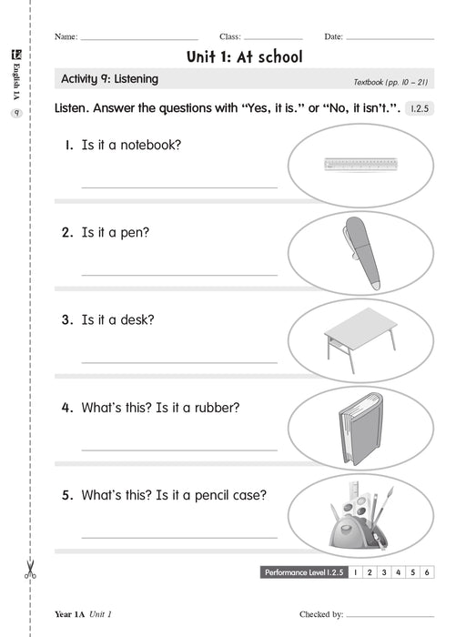 Pentaksiran Bilik Darjah 2025 课堂评估 1 年级