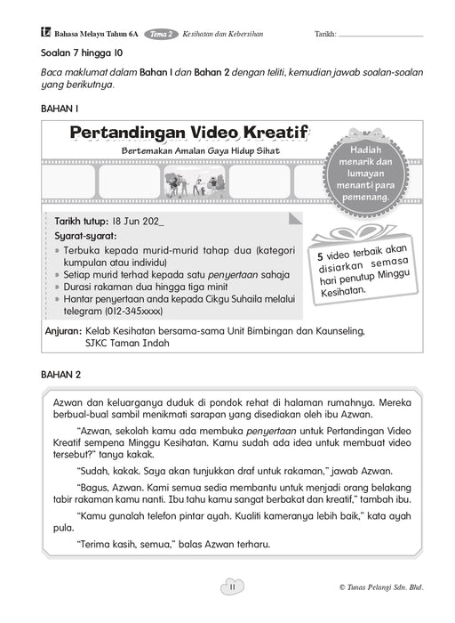 Praktis Fokus UASA 2026 焦点单元备考 Tahun 6 年级 6