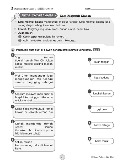 Praktis Topikal KSSR 2026 青苗 单元练习 Tahun 6 年级 6