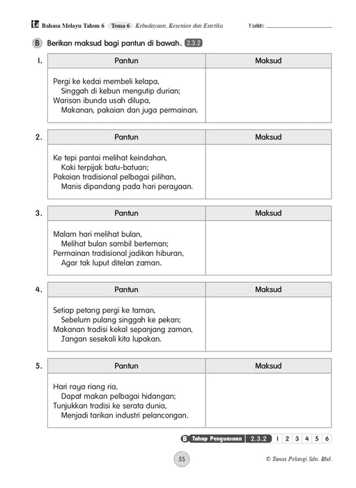 Praktis Topikal KSSR 2026 青苗 单元练习 Tahun 6 年级 6