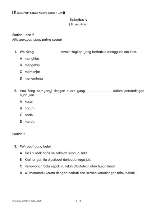 Juara Pentaksiran Matriks Pembelajaran 2026 状元试卷 Tahun 4 年级 4