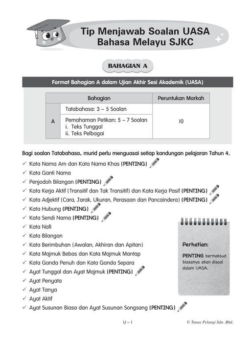 SKOR A+ DALAM UASA 2024 BAHASA MELAYU THN 4