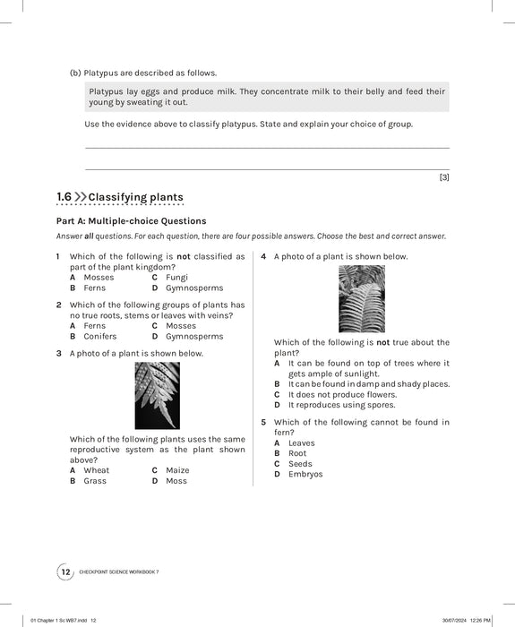 Cambridge Lower Secondary Checkpoint Science Workbook 7