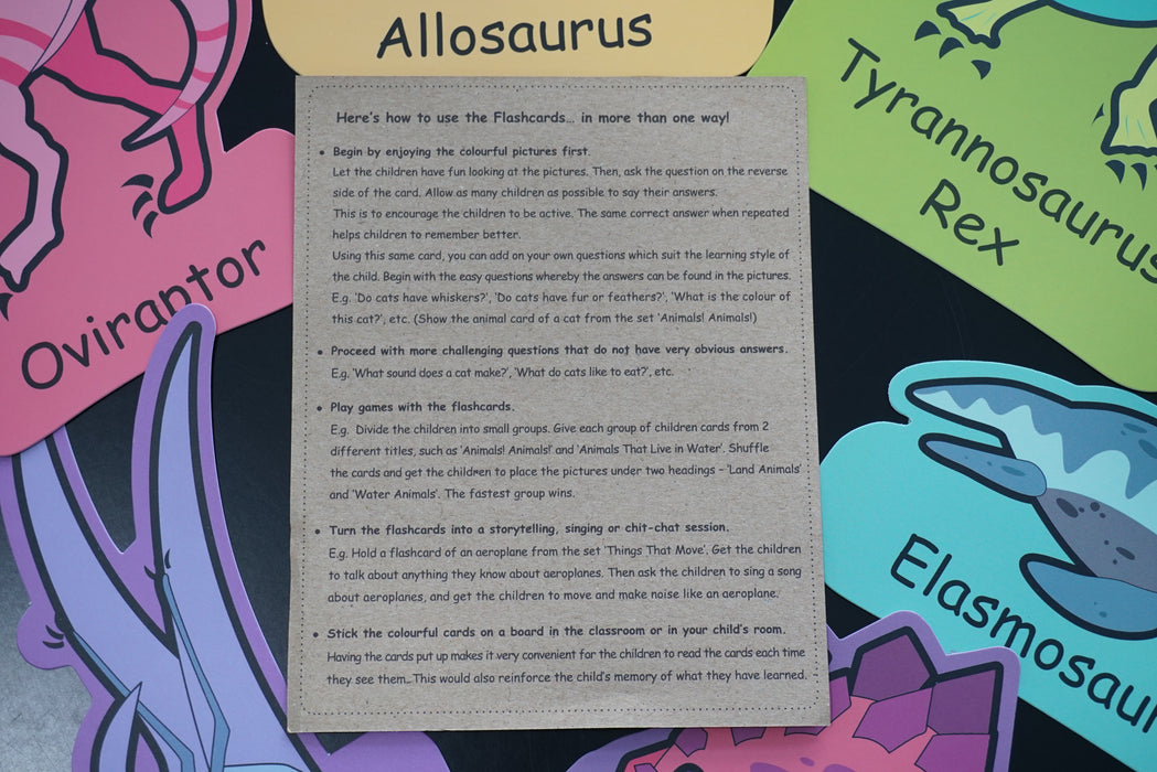 Flashcards with AR Prehistoric Animals