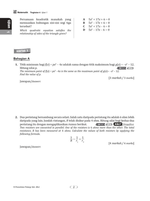 Get Ready SPM 2022 Matematik Tingkatan 4
