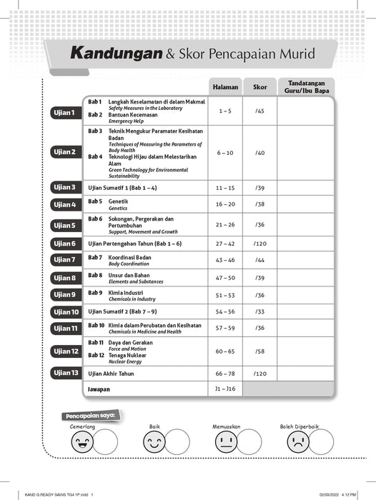 Get Ready SPM 2022 Sains Tingkatan 4