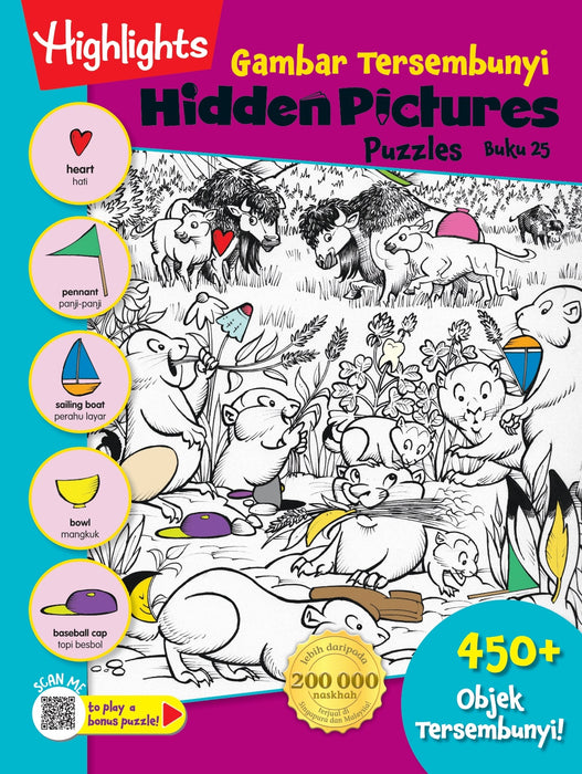 Highlights Hidden Pictures Puzzles Gambar Tersembunyi Buku 25