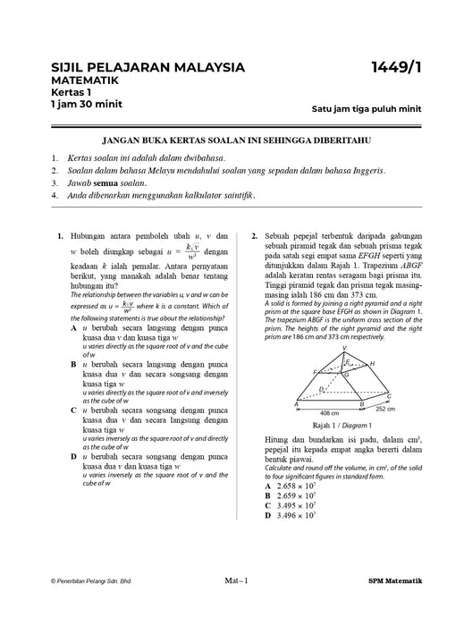 Koleksi Kertas Model SPM 2025 Aliran Sains