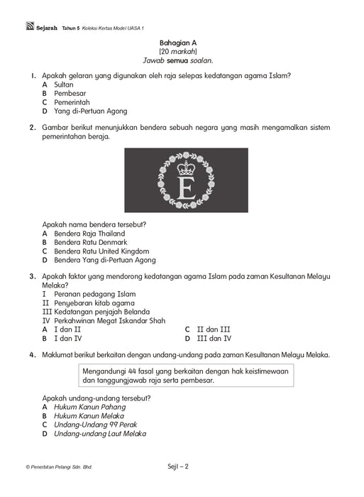 Koleksi Kertas Model UASA KSSR 2025 Tahun 5