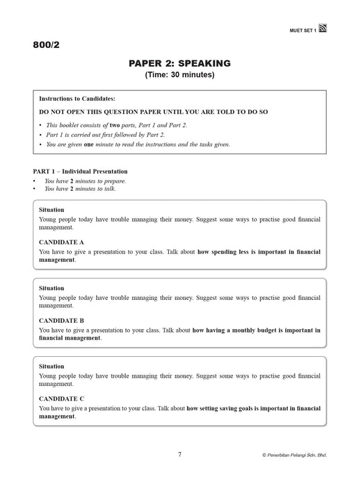 MUET Model Test Papers 2022