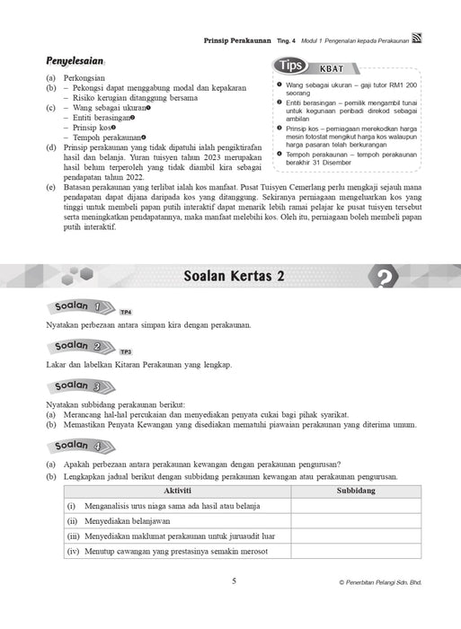 Pelangi Analysis SPM 2022 Prinsip Perakaunan Tigkatan 4