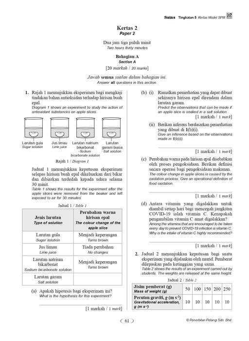 Praktis Topikal Hebat SPM 2024 Sains Tingkatan 5